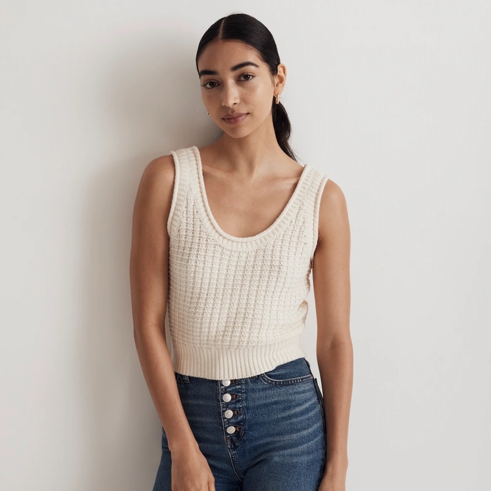 Madewell Cream Knit Sweater Tank